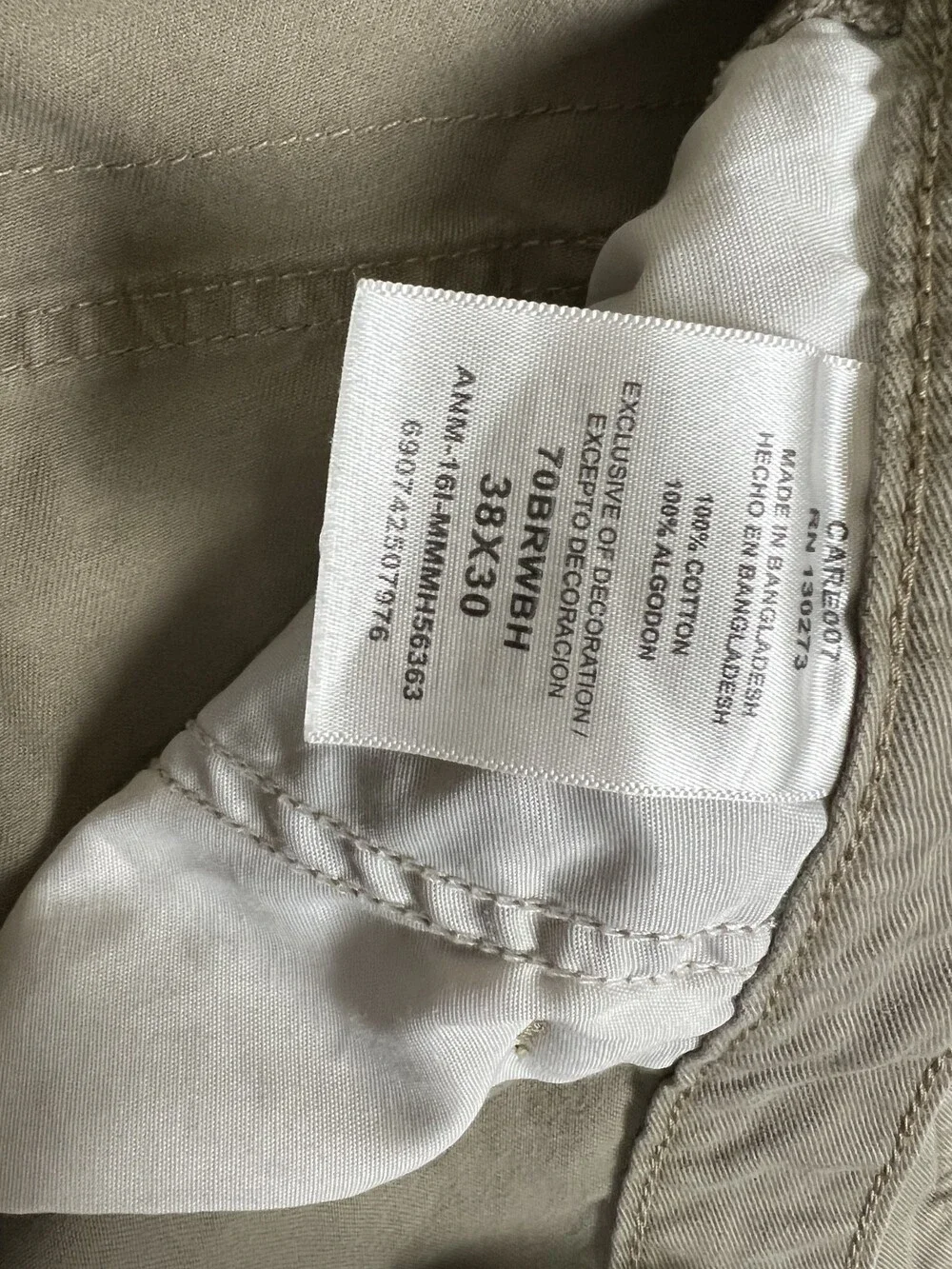 Wrangler Relaxed Fit Cargo Pants Mens 36x30 Khaki Tan Utility Casual READ